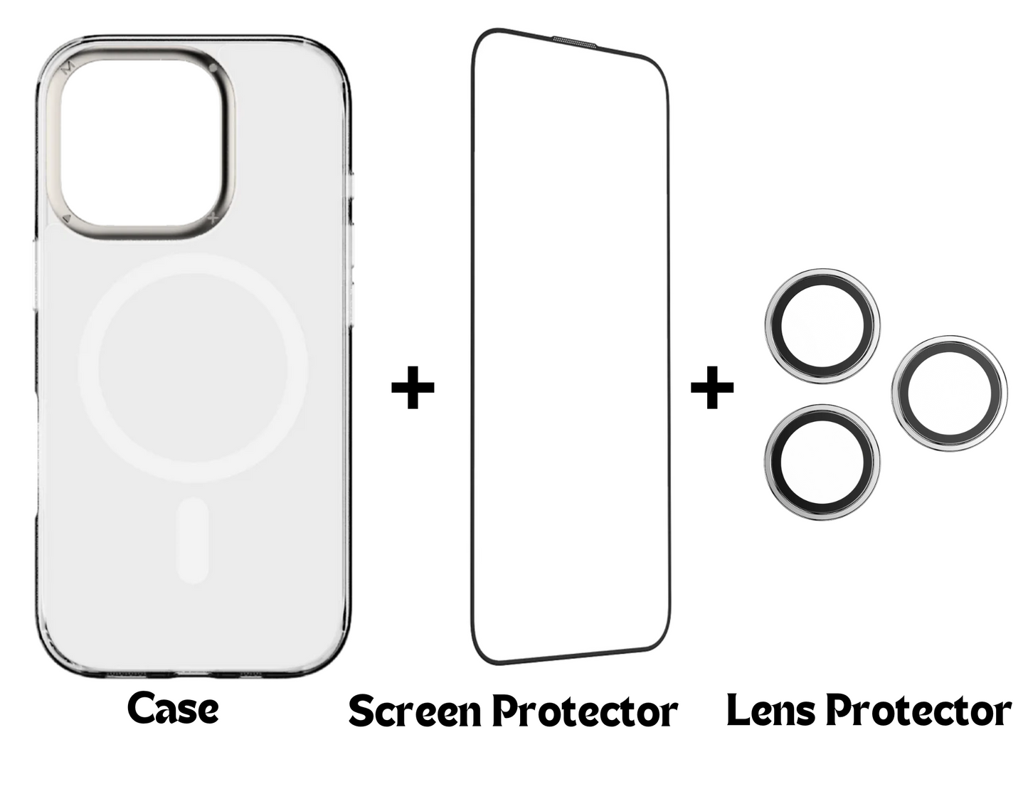 Momax Gift Set - Case + Screen Protector + Camera Lens For iPhone 16 Pro & Pro Max