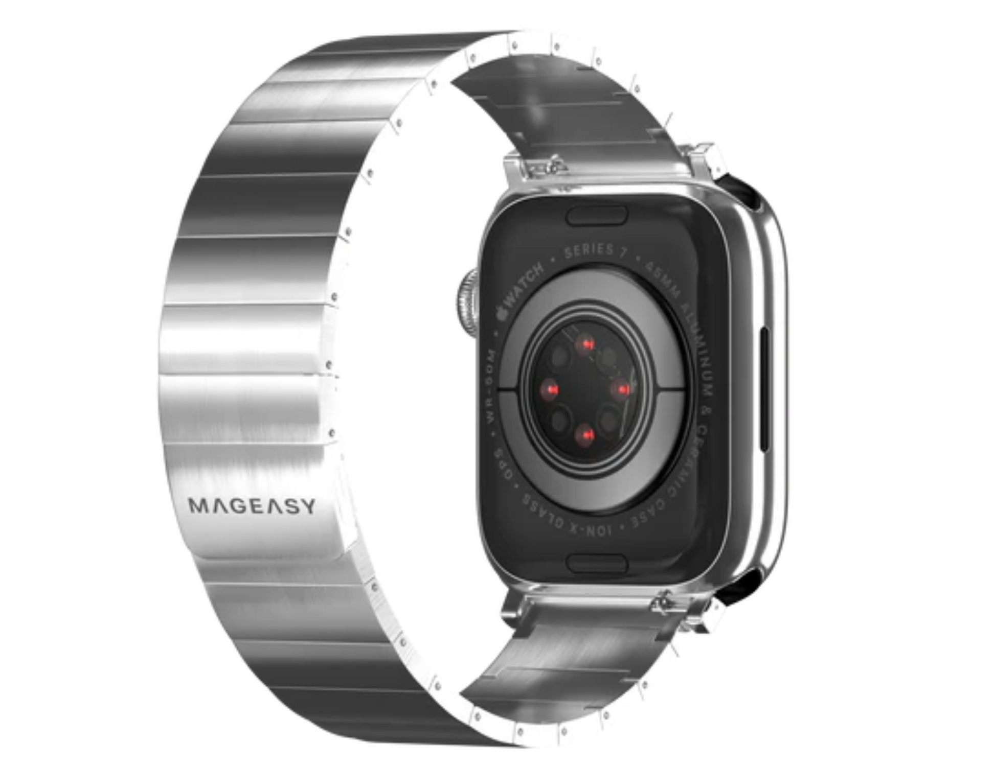 MagEasy Maestro M Magnetic Stainless Steel Apple Watch Loop - Silver and Black - THABTHABA STORE