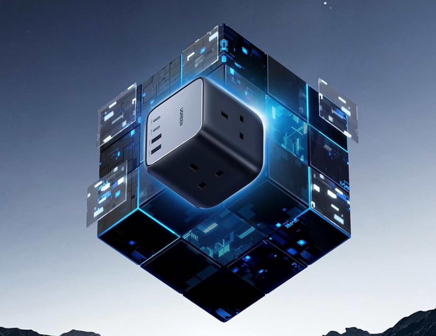 Ugreen Diginest Cube Power Strip 65W CD268 (UK Plug) | 7-in-1 GaN III Charger