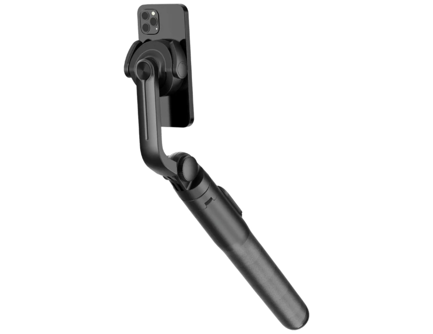 Black Momax 1-Snap Pole Magnetic Tripod Selfie Stick with Wireless Remote – KM17D on a white background