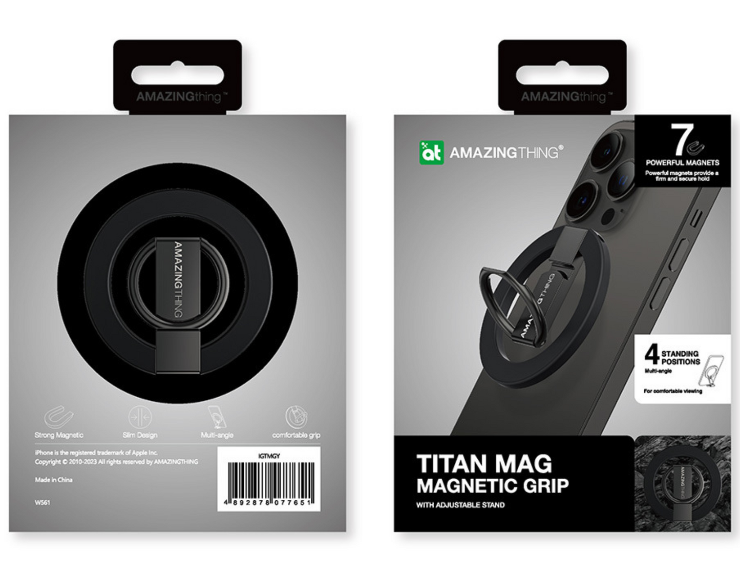 مقبض Titan Mag المغناطيسي من AmazingThing مع حامل قابل للتعديل (IGTMBK/IGTMGY)