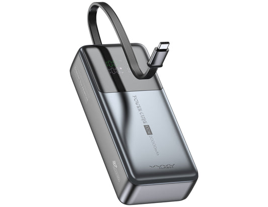 Vyvylabs Power Cube Pro Digital Display Power Bank 20000mAh 100W with Type-C Fast Charging Cable – VBQ10-TN on a white background