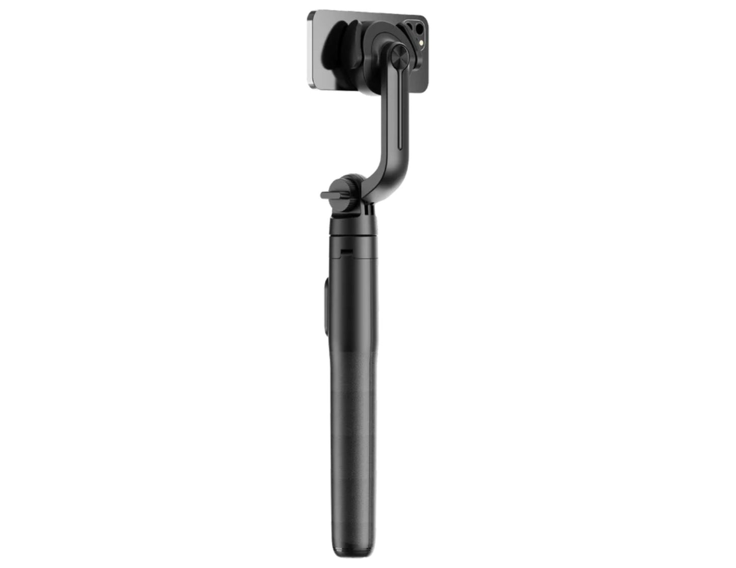 Black Momax 1-Snap Pole Magnetic Tripod Selfie Stick with Wireless Remote – KM17D on a white background