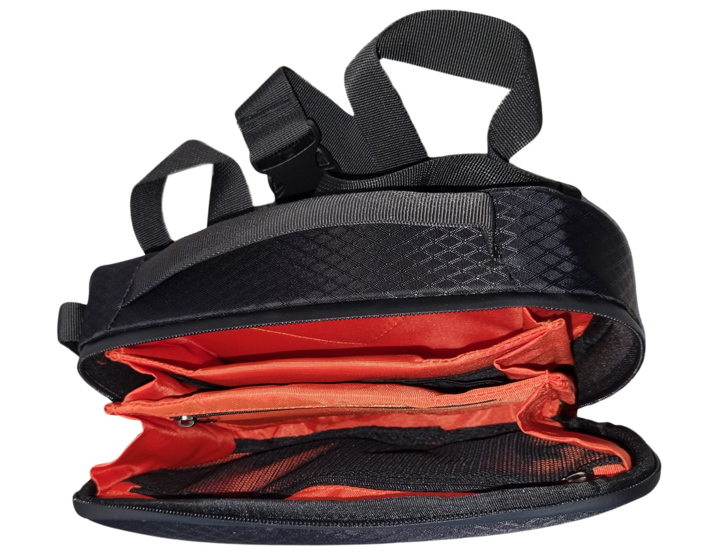 Vyvylabs Sorter Pouch Outdoor Waterproof Bag Black – VLXZ-BK with open compartments on a white background