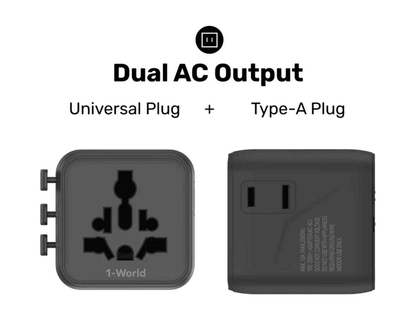 Momax 1-World Universal Travel Charger with Dual AC Outlets – UA19D / UA19W