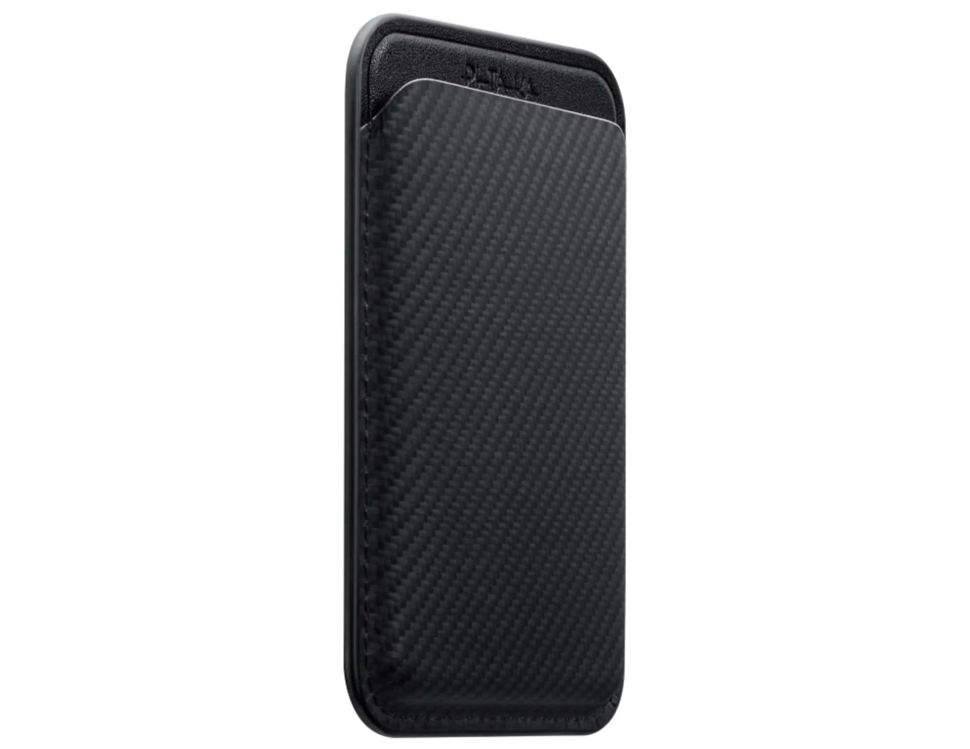 Pitaka MagSafe Woven Wallet – Magsafe Compatible MWW240 with carbon fiber texture on a white background