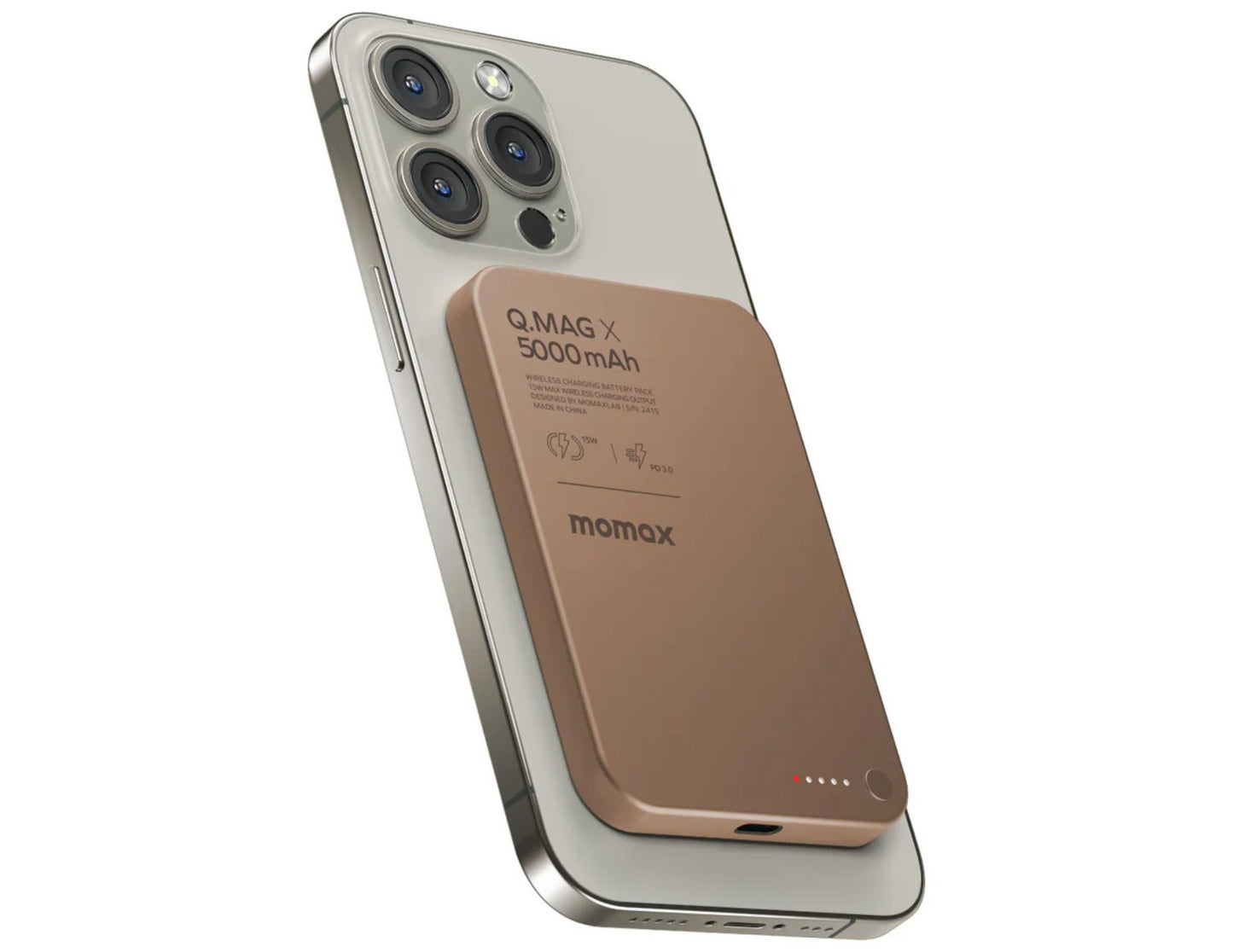 Momax Sandstone Charger Assemble – Magnetic Power Bank + USB-C Cable + GaN Adapter Combo