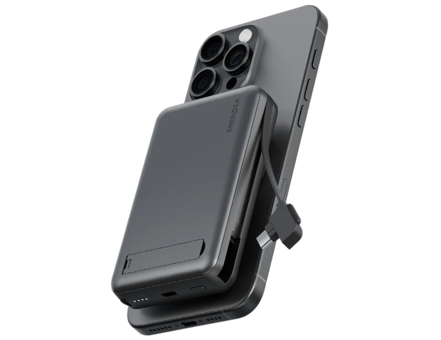 ENERGEA MagPac Pro+ 10,000mAh PD20W 15W Magnetic Power Bank MP-PROPLUS-GUN on a white background