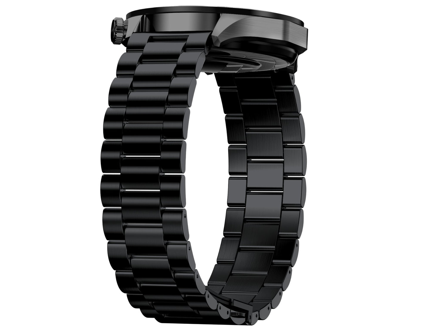 Black watch strap on a white background