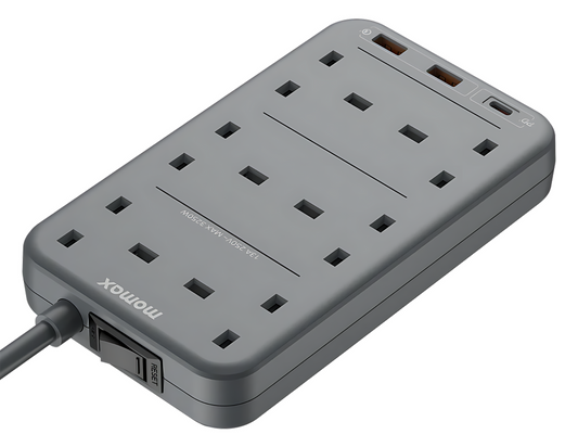 شريط طاقة Momax OnePlug 6 منافذ مع USB