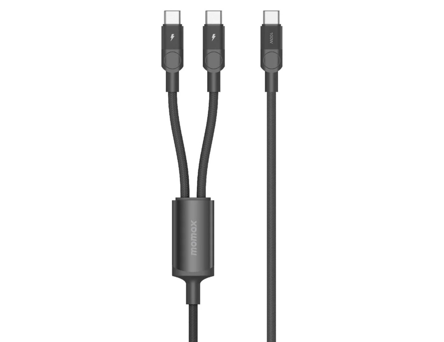 كابل مغناطيسي Momax Mag.Link 100W USB-C إلى USB-C مزدوج (DC56D/DC56L2)