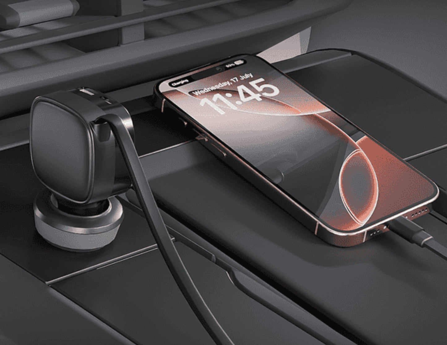Moxedo Ultra Fast Car Charger MX-CC031 – 84W Dual Port with Built-in USB-C Retractable Cable