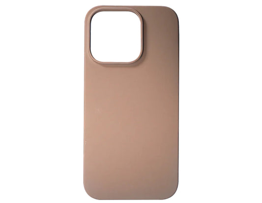 Beige phone case on a white background