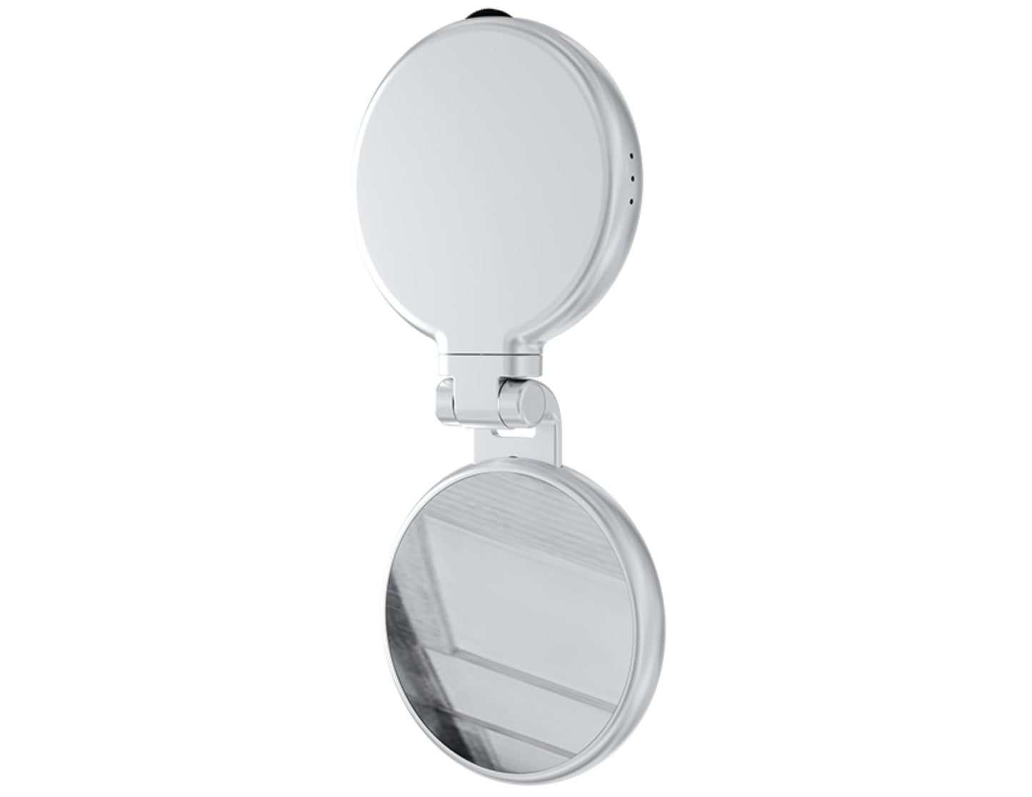 Round makeup mirror with a white background
