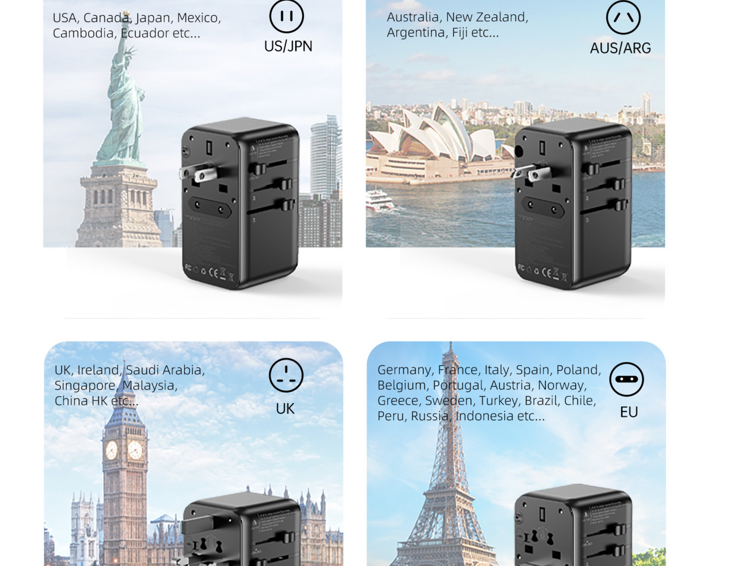 Vyvylabs Explorer Series GaN 85W Fast Charger Travel Adapter - 4 Ports
