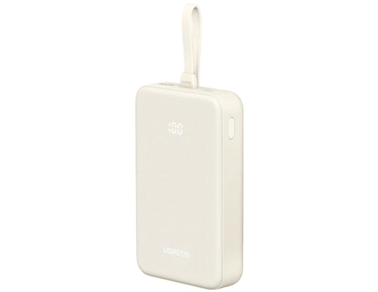 Ugreen Nexode 20000mAh Power Bank with Built-In USB-C Cable PB521 30W with a visible brand logo on a white background