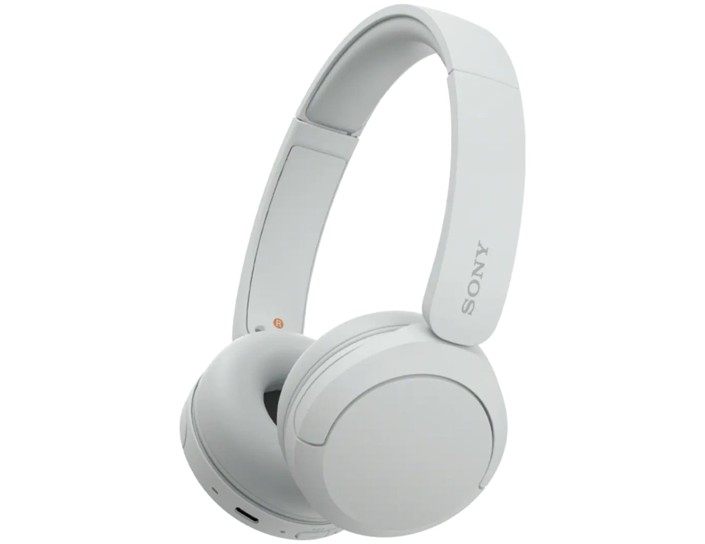 White Sony headphones on a white background