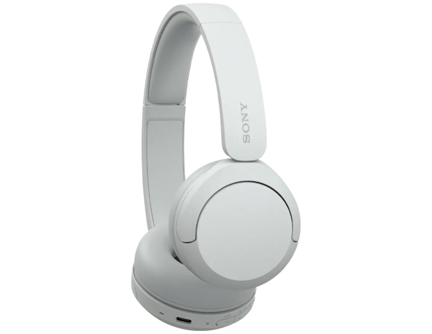White Sony headphones on a white background