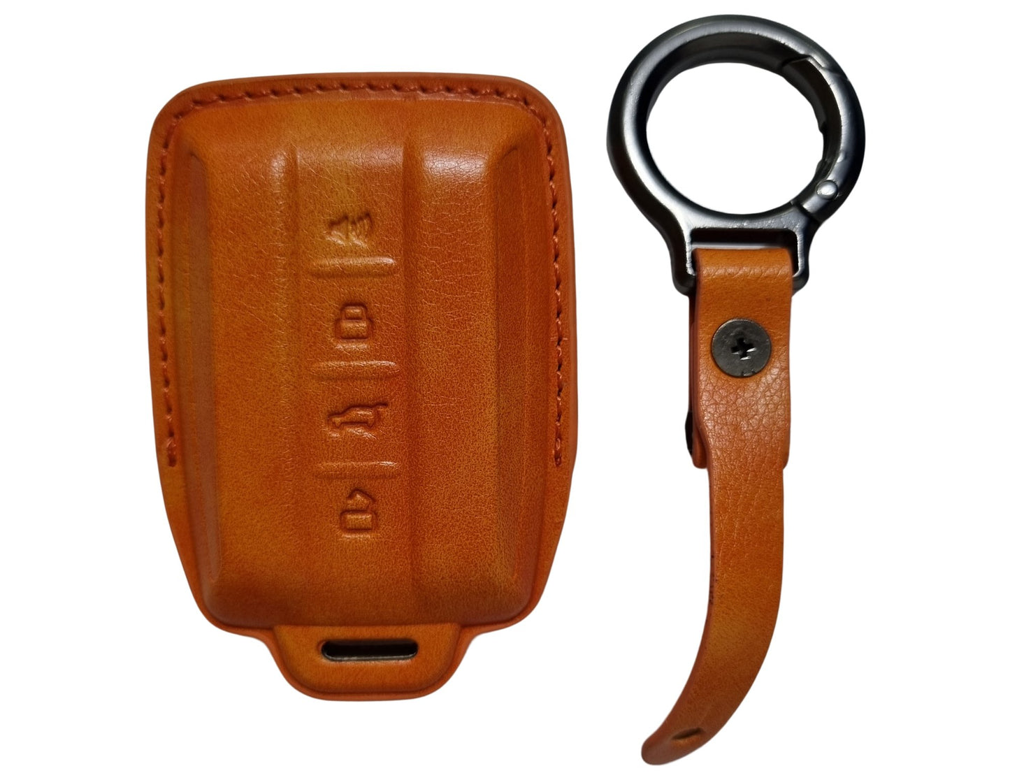Tank 500 Car Key Cover with ring and strap on a white background