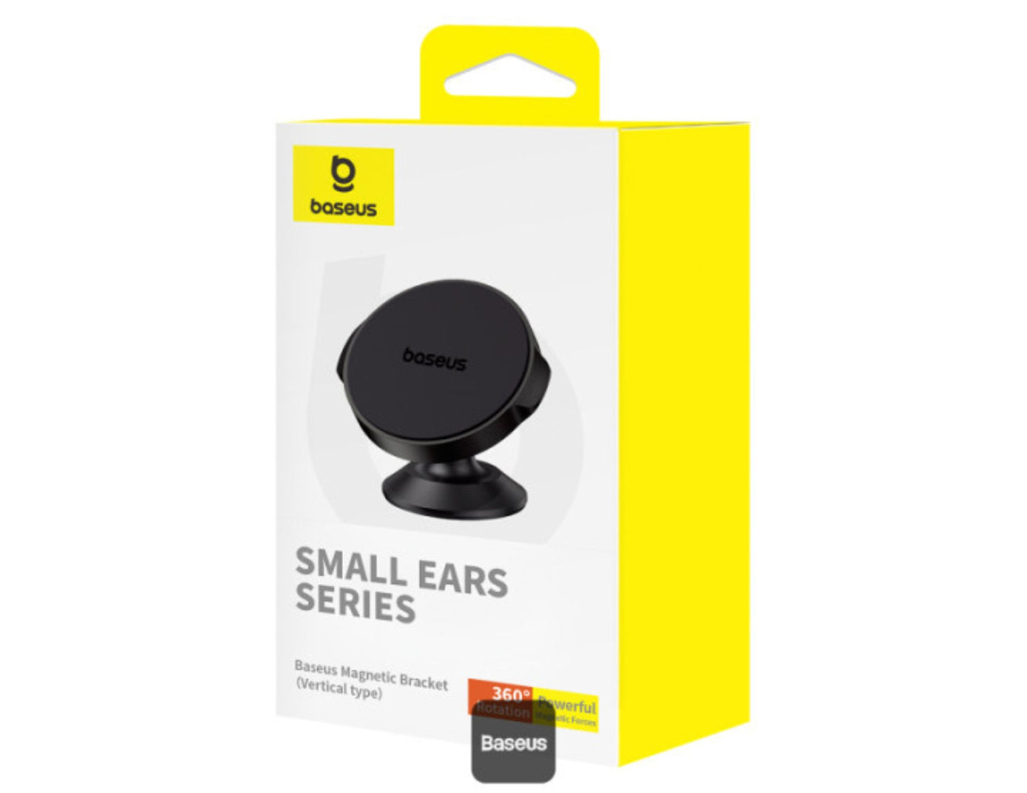 حامل هاتف مغناطيسي للسيارة من سلسلة Baseus Small Ears C40141403113-00 - مثبت بشفط 360 درجة | أسود عنقودي
