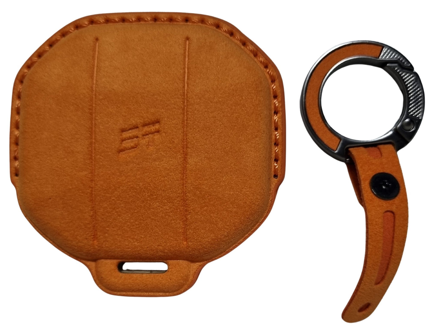 Brown Jetour Hybrid Car Key Cover – Alcantara / Leather Finish on a white background