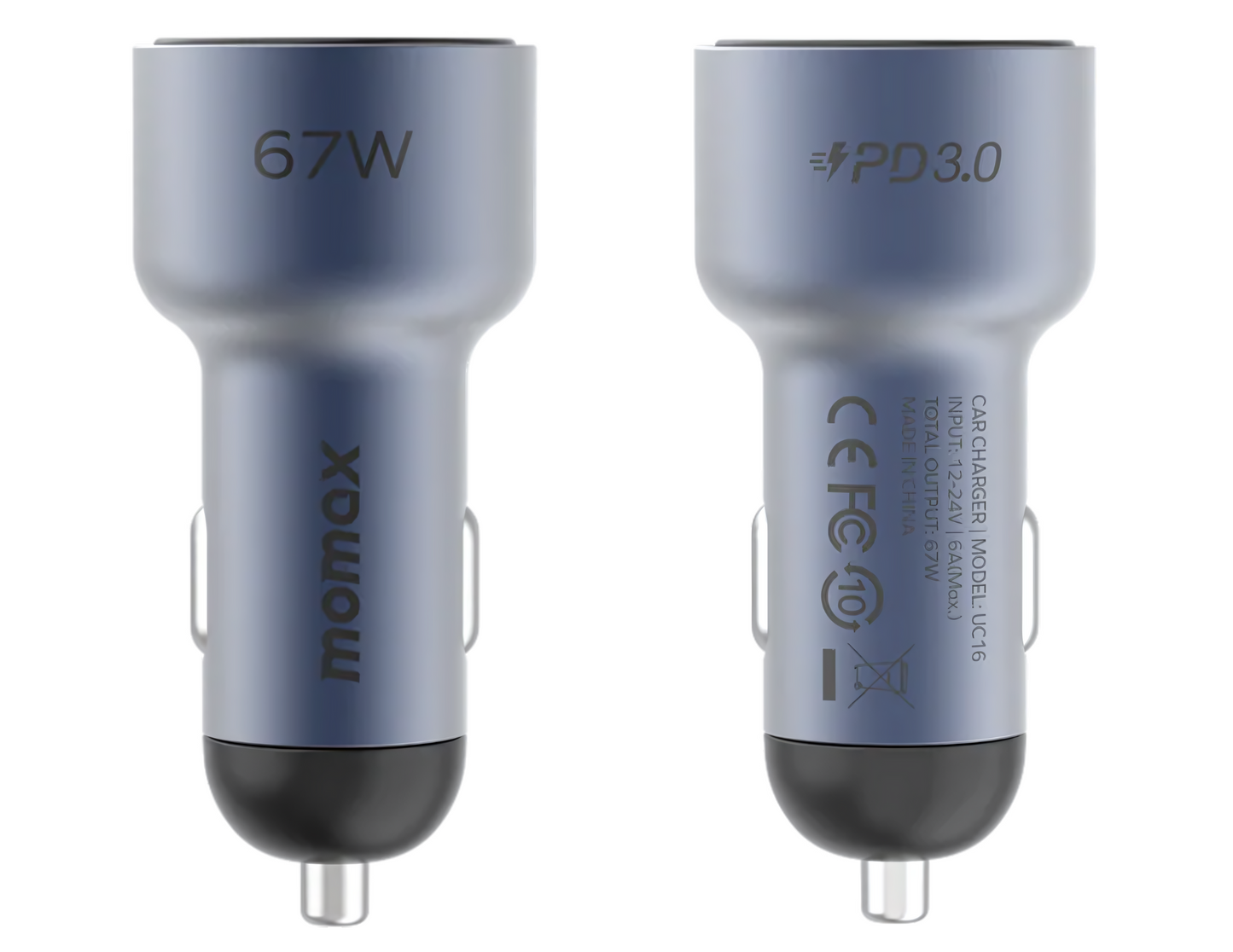 Momax MoVe | Dual-Port Car Charger + Charging Cable Type C to Type C (67W) - THABTHABA STORE