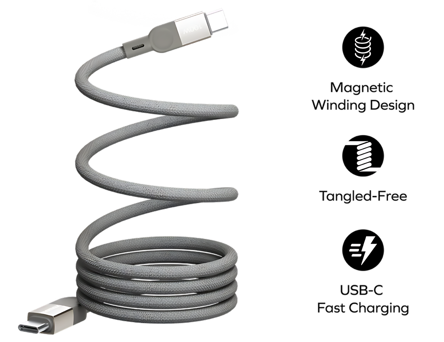 Momax Mag Link Magnetic USB-C to USB-C Cable 100W (Up to 2m) - THABTHABA STORE