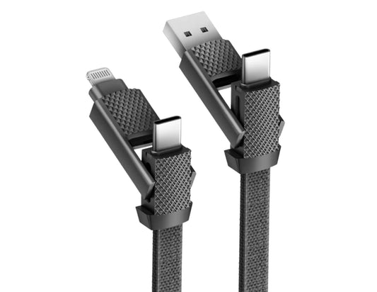 Bazic AluCable 100CM 4-in-1 60W Interchangeable Aluminium Fast Charging & Data Cable – CBL-GC4N1 on a white background