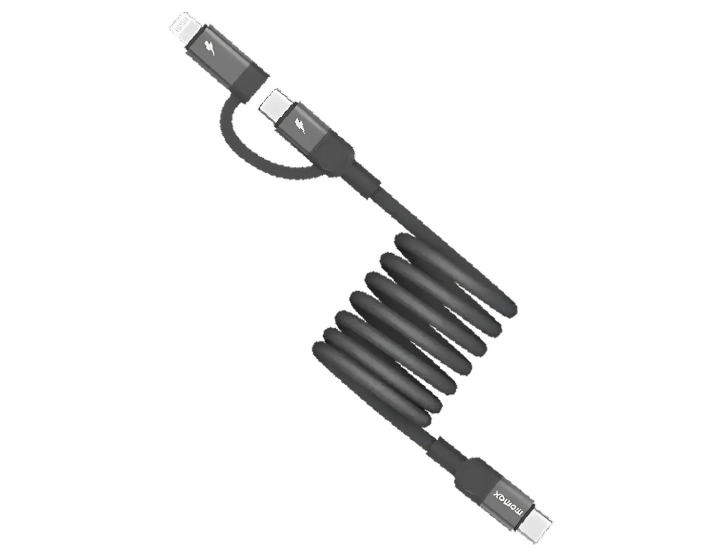 كابل مغناطيسي من Momax Mag.Link USB-C إلى Lightning وUSB-C (DL58D/DL58L2) – 1 متر