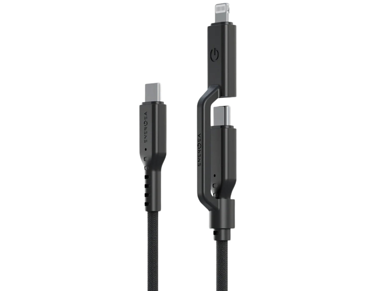 Energea Flow Duo 2-in-1 USB-C to USB-C + Lightning Cable 1.5M – CBL-FLDUO-BLK150