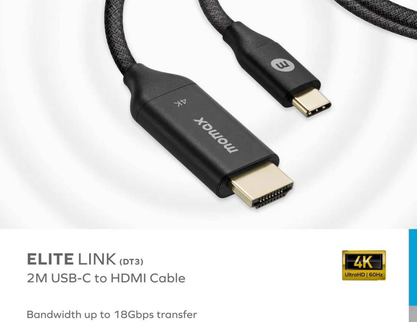Momax EliteLink , USB-C to HDMI Braided Cable (2m) - THABTHABA STORE