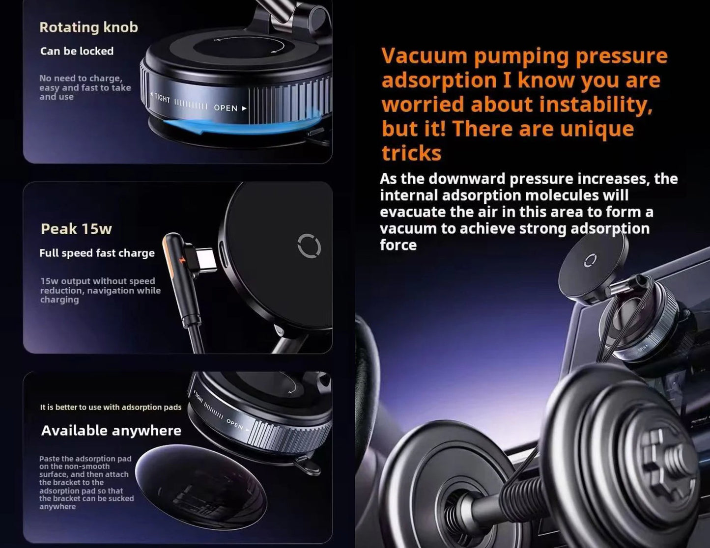 Wizard Vacuum Wireless Charging Bracket CH-95