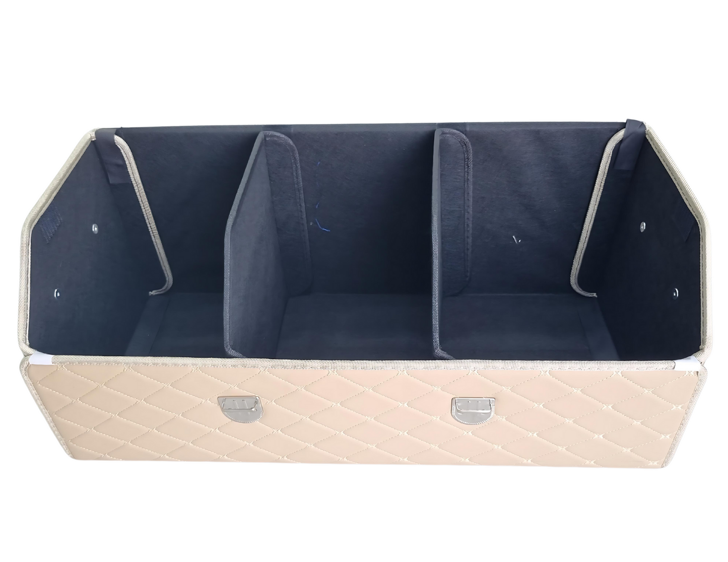 Trunk Organizer Leather Storage Box for Car - Large 3 Compartments - THABTHABA STORE