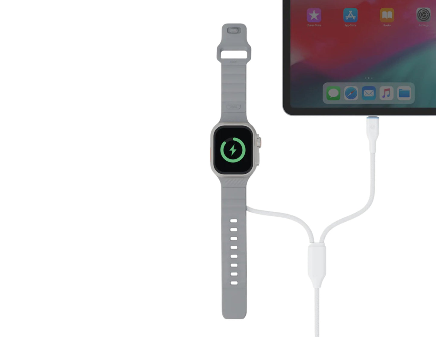Energea Deuce 2-in-1 USB-C to USB-C with Integrated Apple Watch Charger – CBL-GCDCW-WHT180