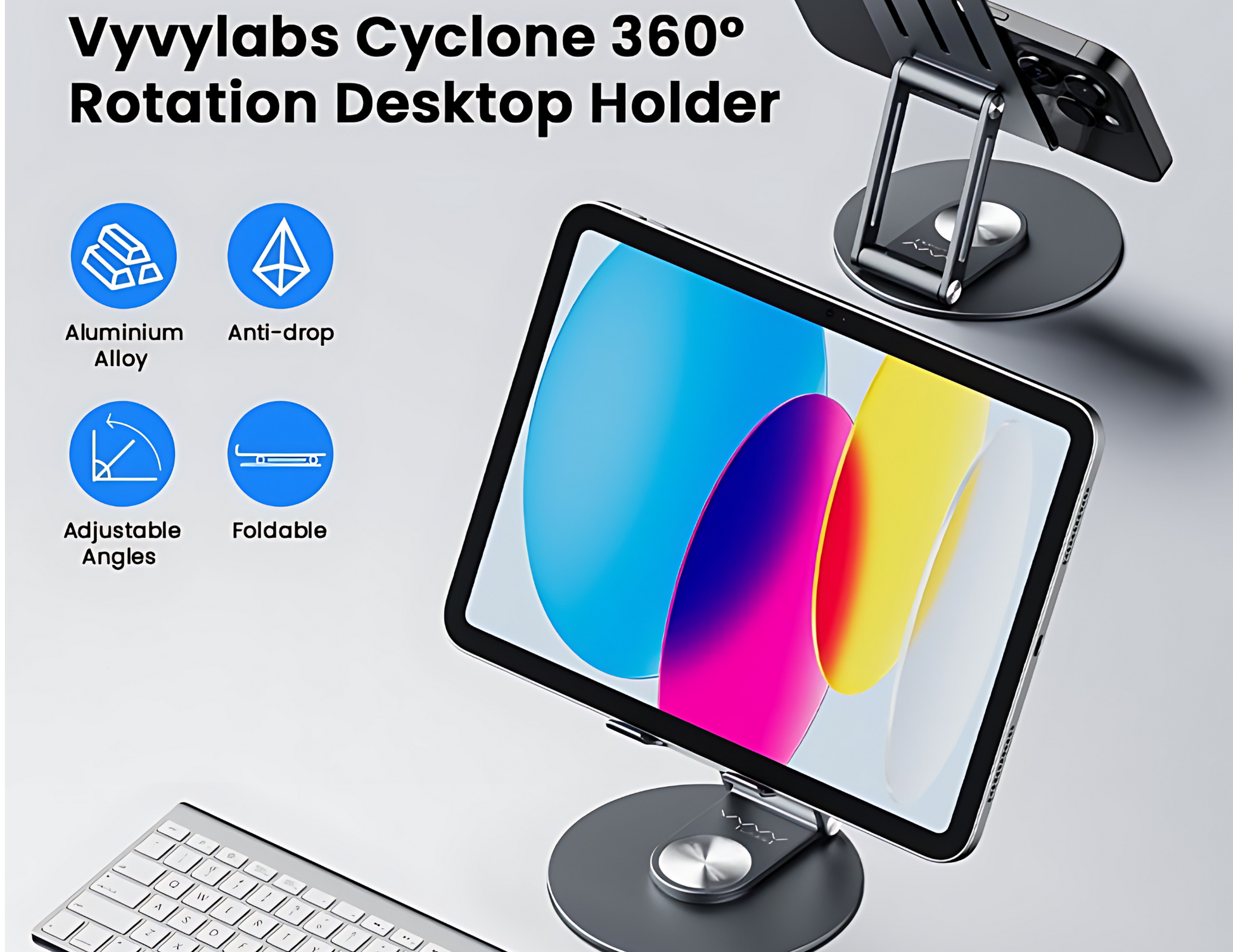Vyvylabs Cyclone 360 Degree Rotation Desktop Holder - Tarnish - THABTHABA STORE