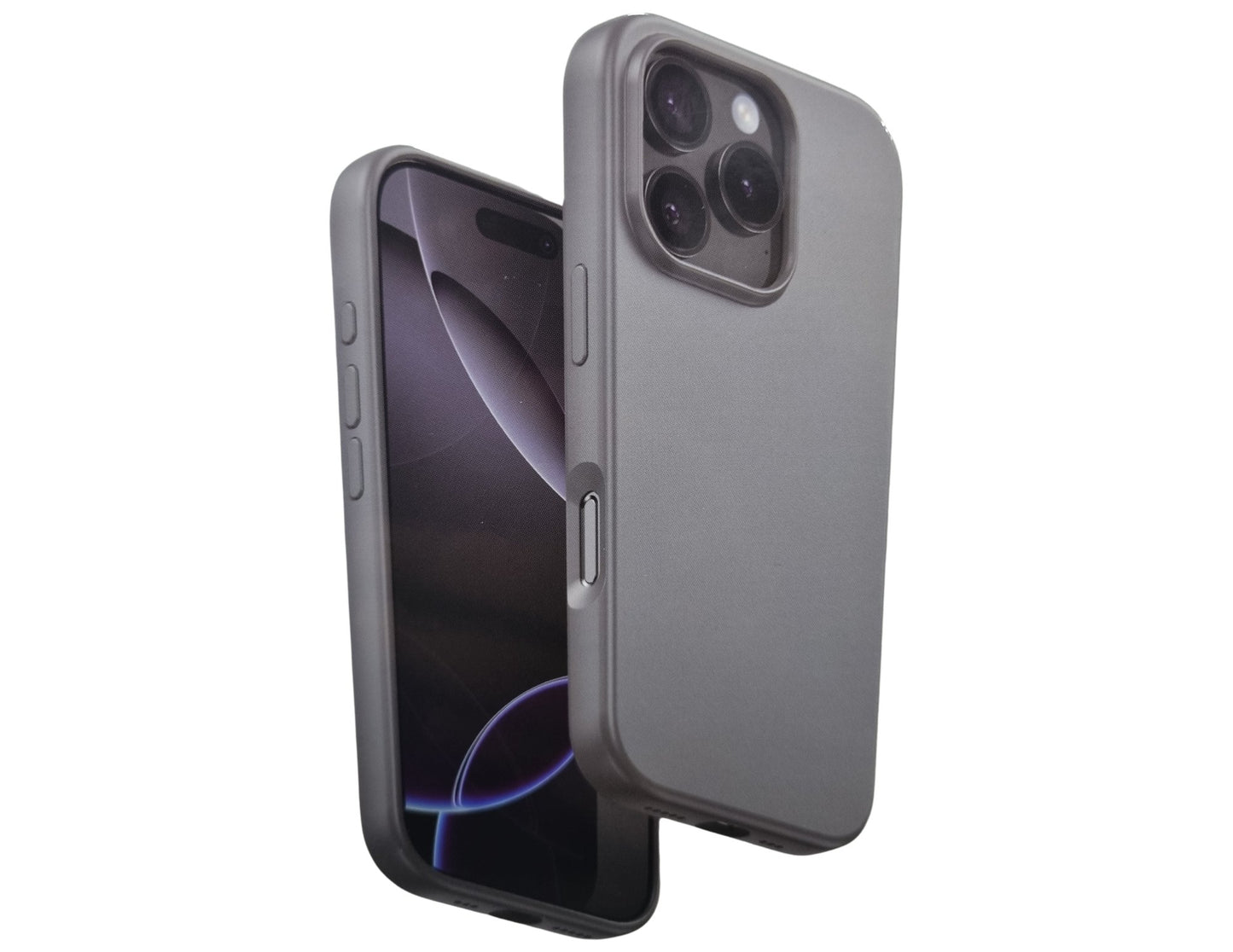 Gray phone case on a white background