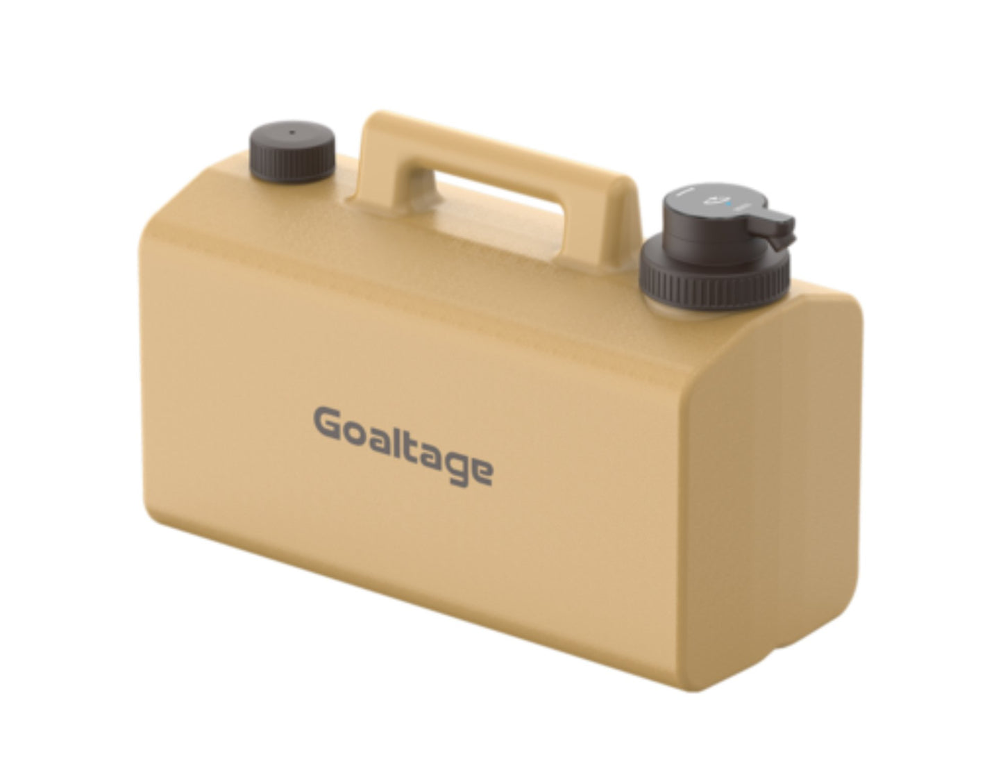 Beige Goaltage AquaPro Water Storage – GT-BKT01 (20L) with black handles on a white background, featuring the brand 'Goaltage'.
