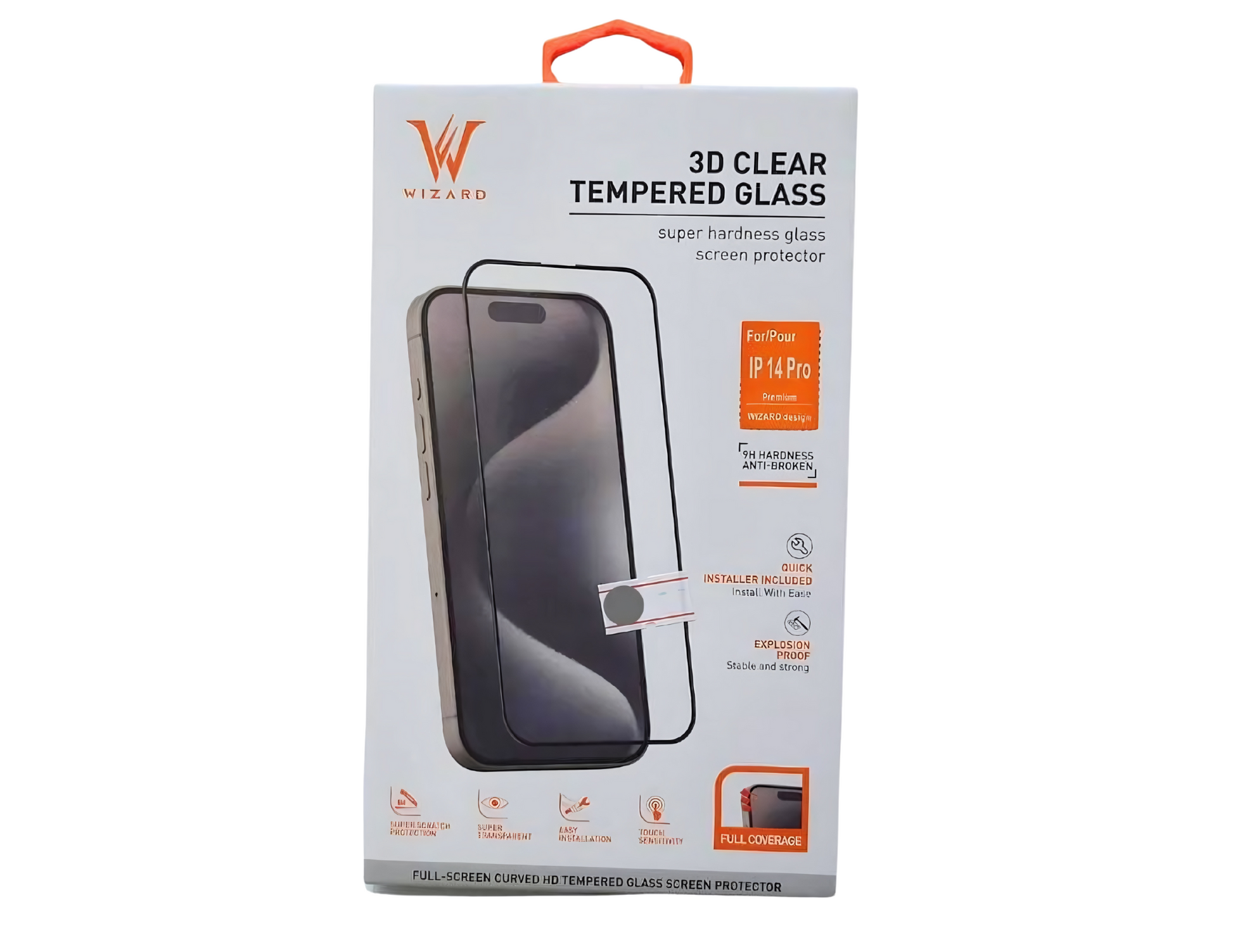 Wizard 3D Clear Tempered Glass for iPhone 14 Pro- Pro Max ,  iPhone 15 Pro- Pro Max - THABTHABA STORE