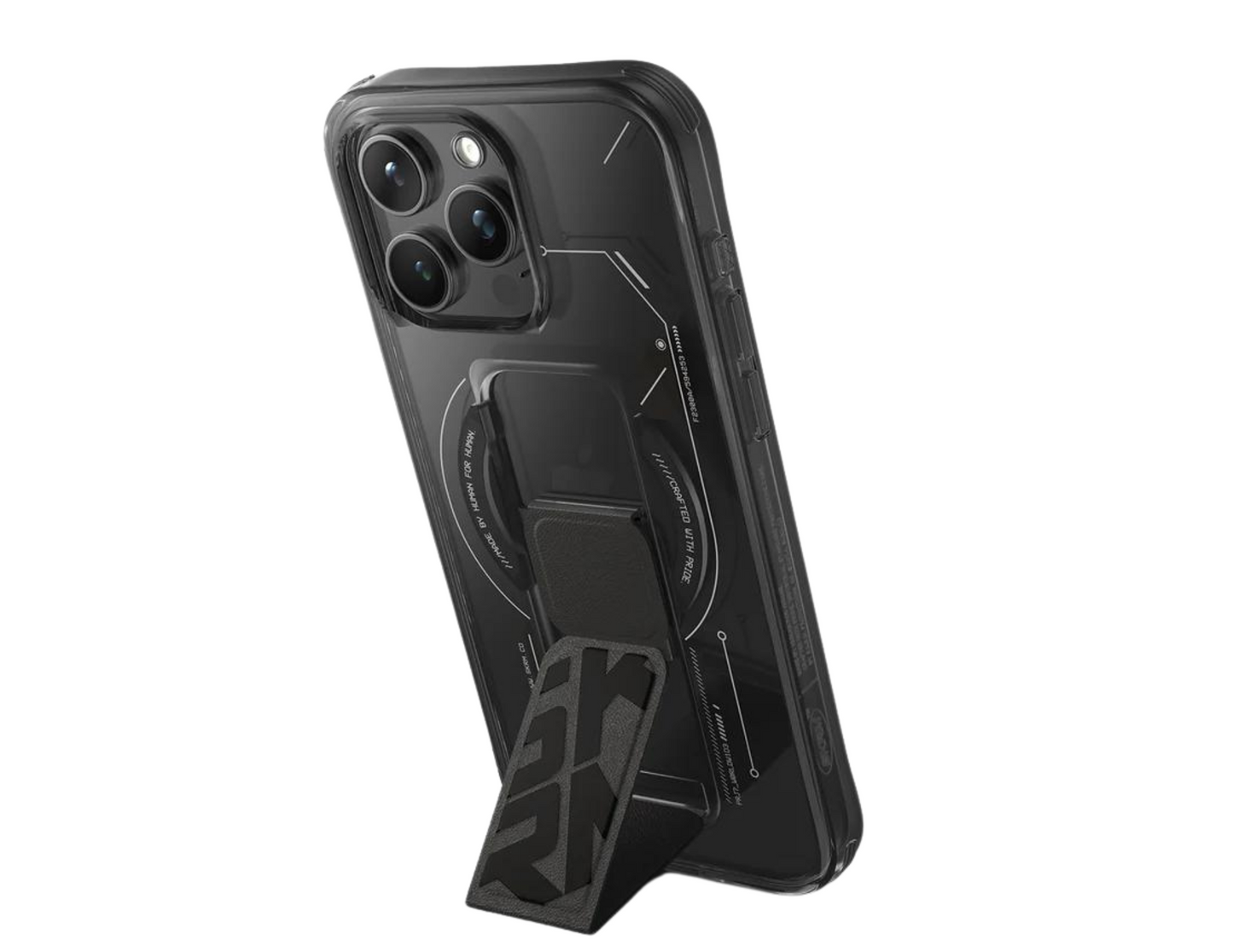 Skinarma HELIO Clear Case With Extendable Gripstand for iPhone 15 Pro - THABTHABA STORE