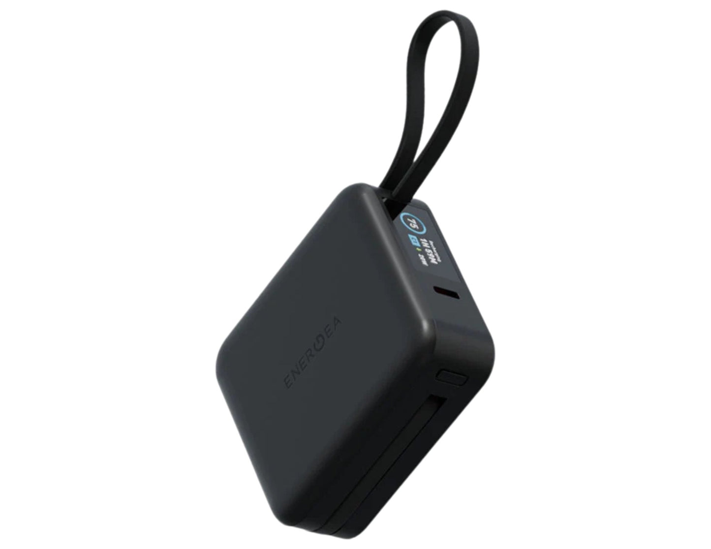ENERGEA MagPac Mini Plus 10,000mAh PD20W 4-in-1 Qi Magnetic Power Bank MP-MINIPLUS-BLK on a white background