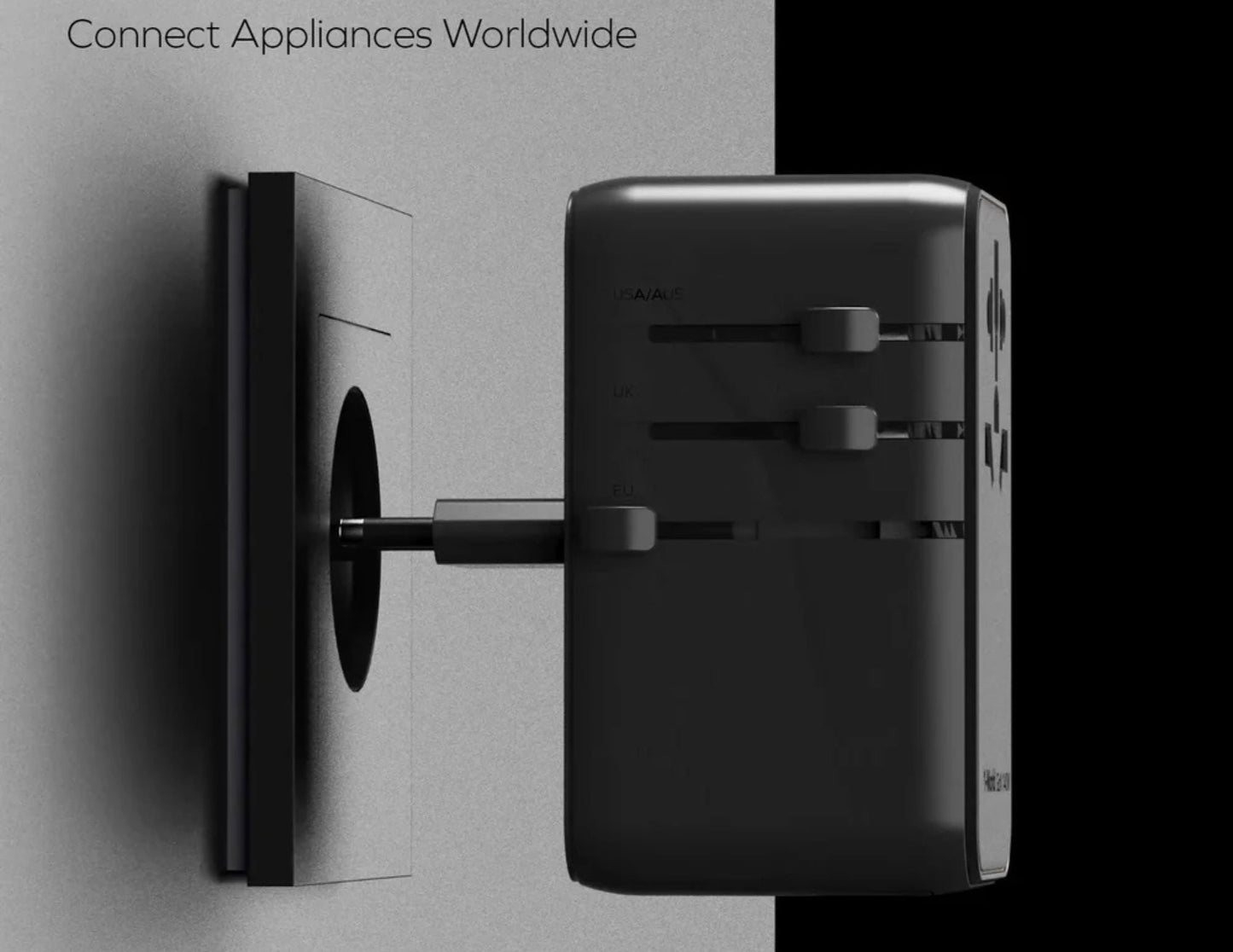 Momax 1-World Universal 4-Port Travel GaN Charger 140W + USB-C Cable (UA16UKGSD)