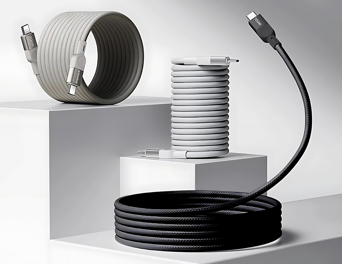 Momax Mag Link Magnetic USB-C to USB-C Cable 100W (Up to 2m) - THABTHABA STORE