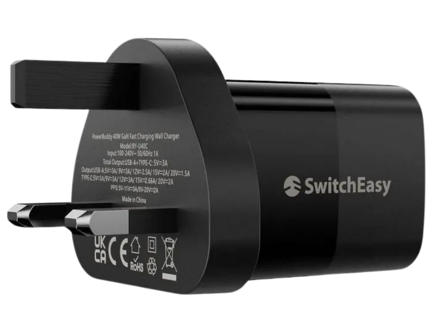 SwitchEasy PowerBuddy 40W GaN Wall Charger 2 Port - THABTHABA STORE