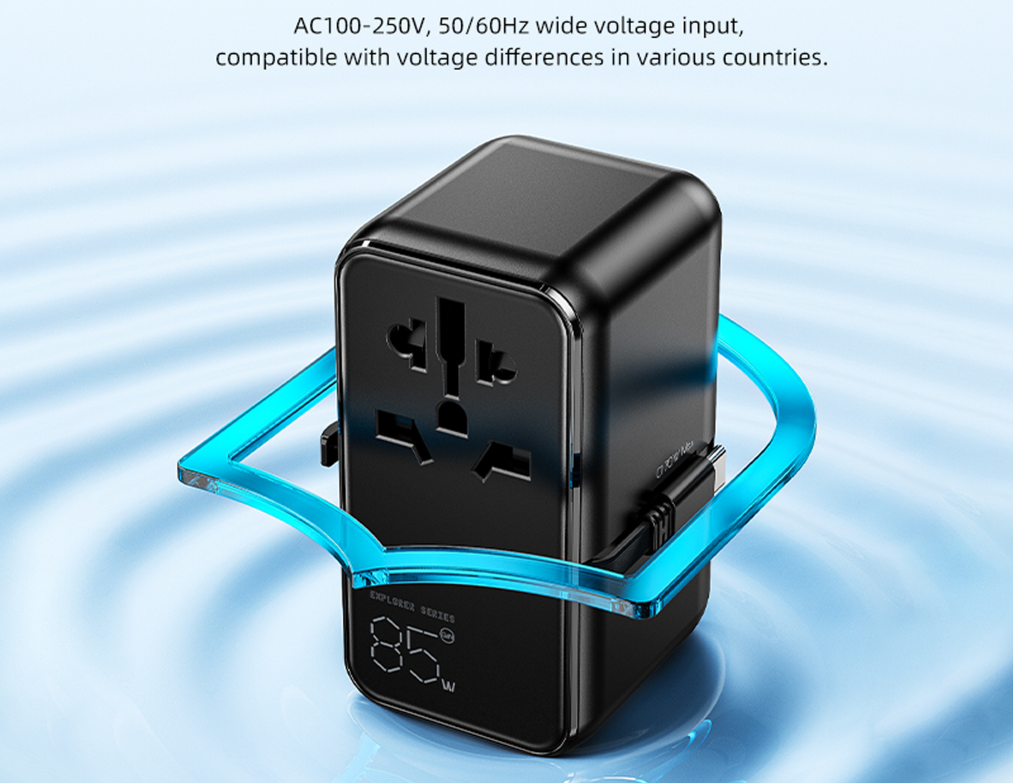 Vyvylabs Explorer Series GaN 85W Fast Charger Travel Adapter - 4 Ports