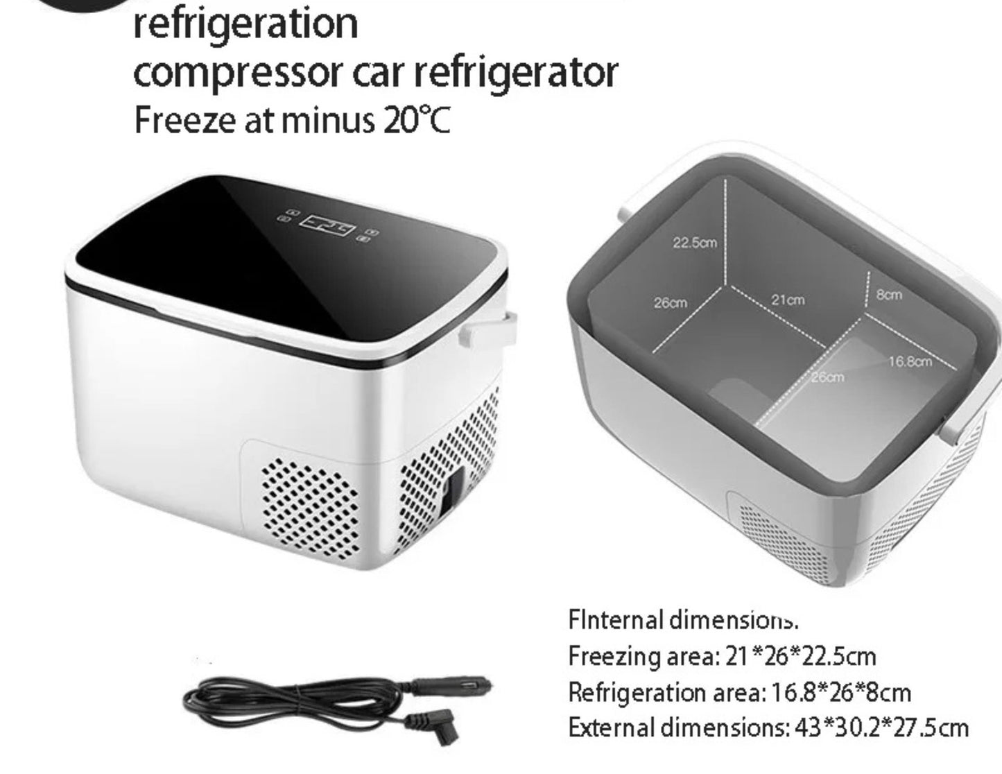 Musibao Car Refrigerator -20°C 20L Frost-Free Electric Mini Fridge
