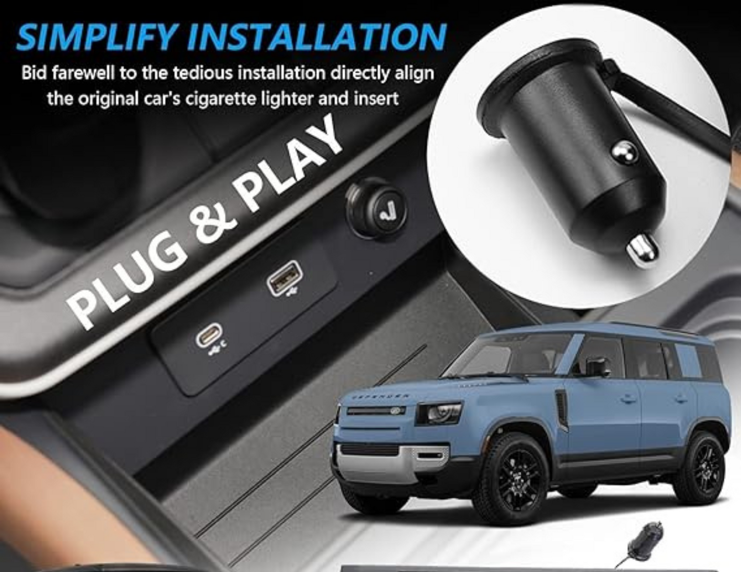 Dual Wireless Car Charger Dock for Land Rover Defender - THABTHABA STORE