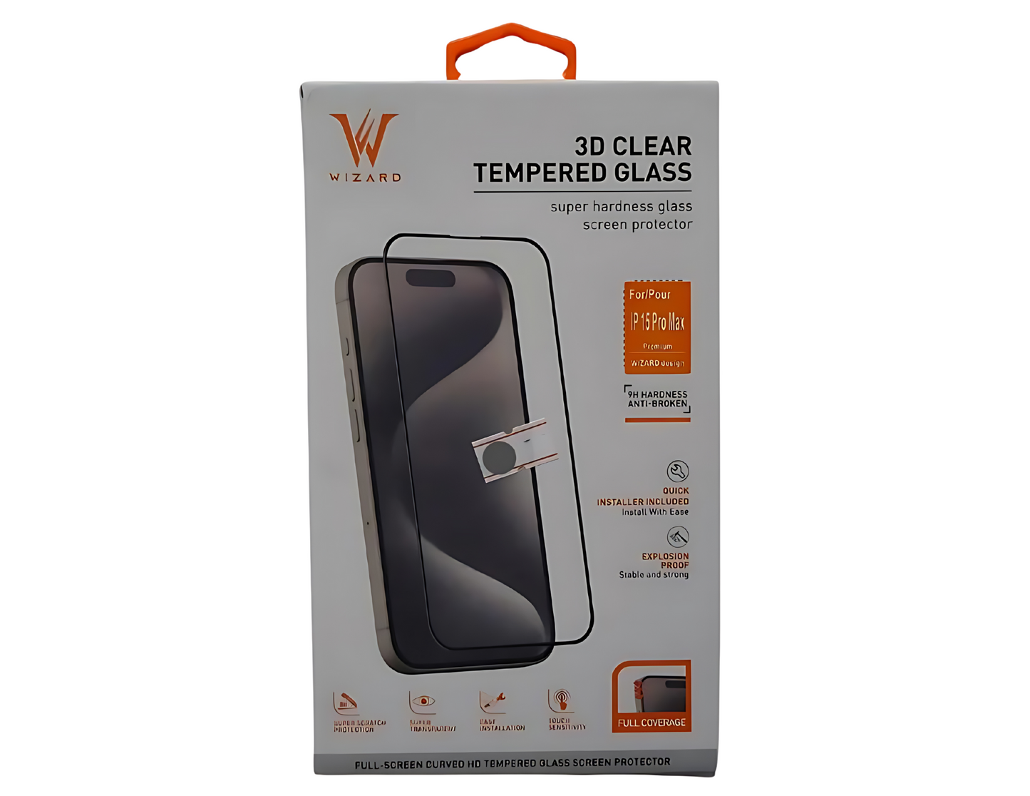 Wizard 3D Clear Tempered Glass for iPhone 14 Pro- Pro Max ,  iPhone 15 Pro- Pro Max - THABTHABA STORE