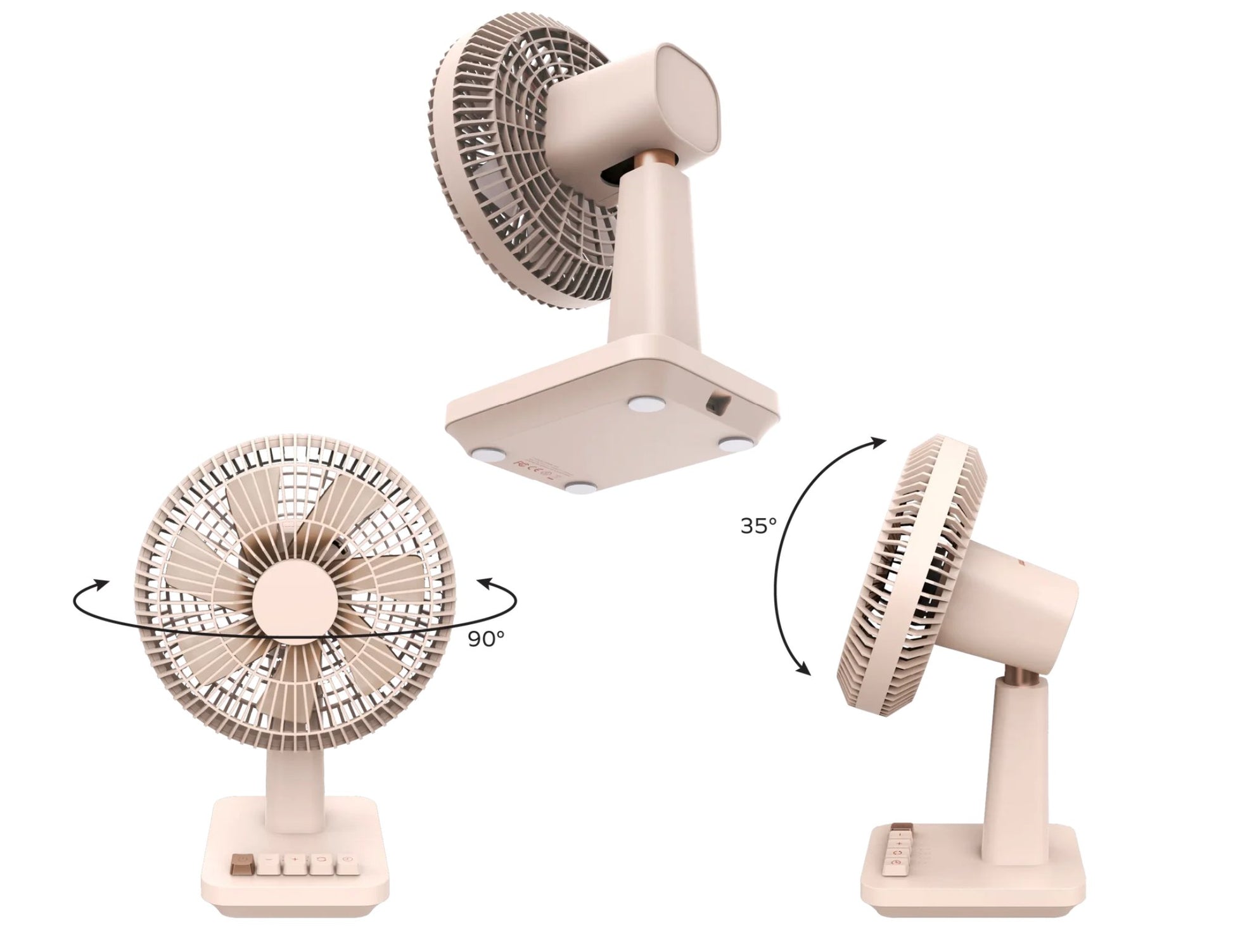 Momax 1°Pod Mini Desktop Wireless Fan – Ultra Quiet, 4-Speed, USB-C, 90° Rotation, 12H Battery