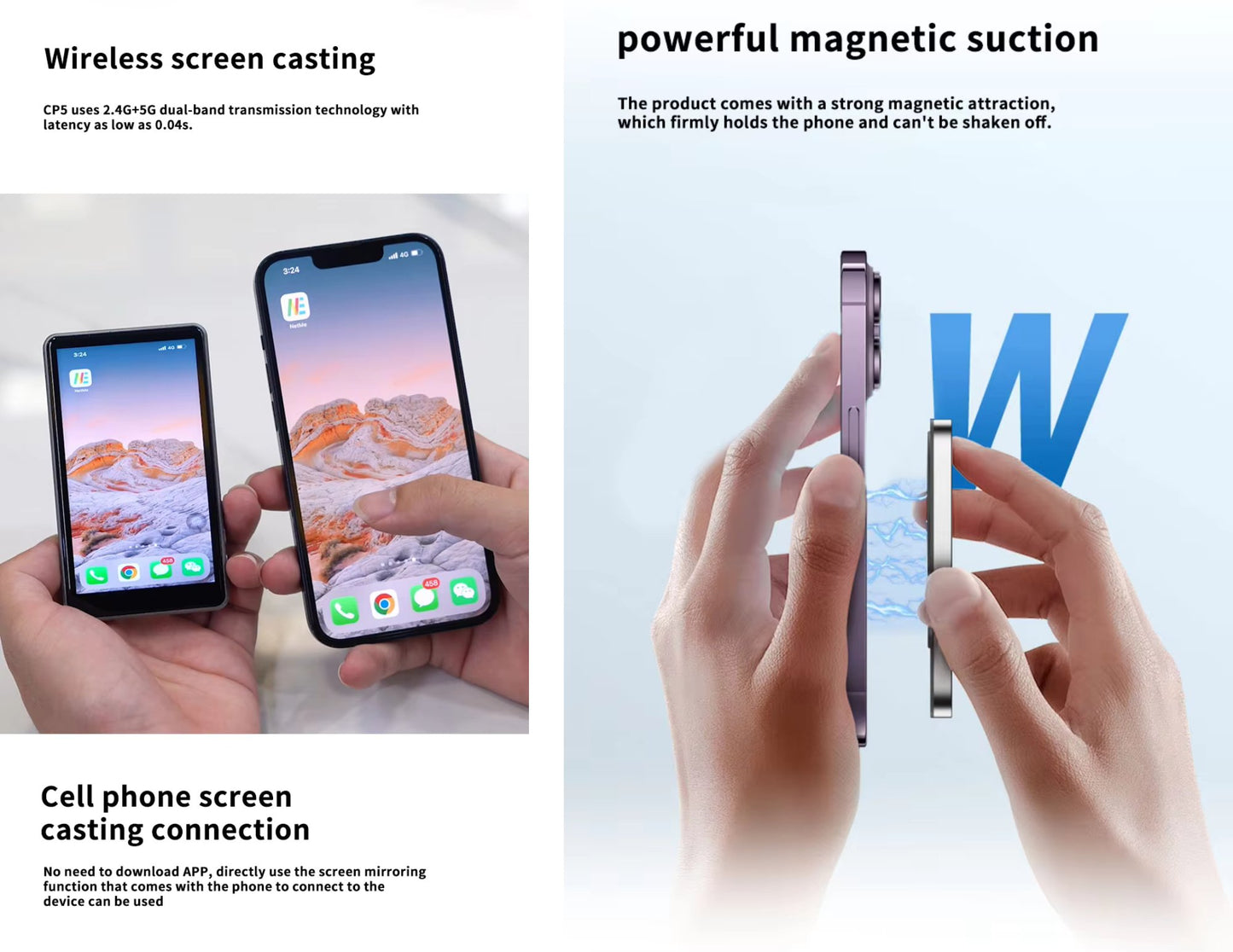 RK X40 Magnetic Wireless Selfie Screen with Built-in Battery