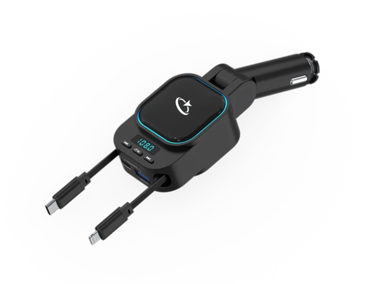 Goaltage PowerTune Pro Bluetooth FM Transmitter GT-FMTR02 – 96W with multiple ports on a white background
